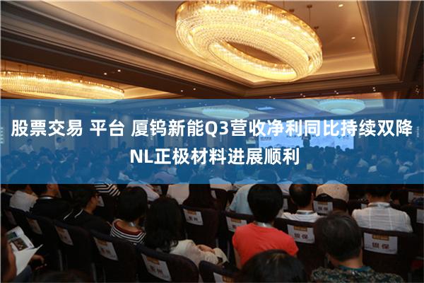 股票交易 平台 厦钨新能Q3营收净利同比持续双降 NL正极材料进展顺利